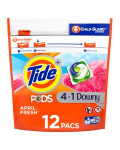 Tide Pods Laundry Detergent Soap Packs with Downy April Fresh 12 Ct