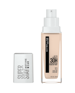 Maybelline Super Stay Liquid Foundation Makeup, Full Coverage, 110 Porcelain, 1 fl oz"