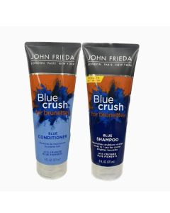 John Frieda Blue crush for brunettes set 6oz, Blue shampoo 6oz and Blue conditioner 6oz"