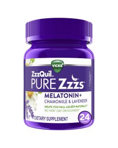 Vicks ZzzQuil Pure Zzzs Melatonin Sleep Aid Gummies, Dietary Supplement, 24 Ct"