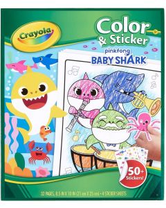 Crayola Baby Shark Coloring Pages & Stickers, 32 Pages, Child, Ages 3, 4, 5, 6, Unisex"