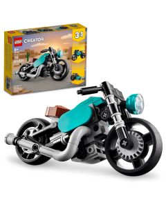 LEGO Creator 3 in 1 Vintage Motorcycle Set, Transforms from Classic Motorcycle Toy to Street Bike to Dragster Car, Building Toys, Great Gift for Boys, Girls, and Kids 8 Years Old and Up, 31135"