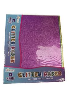 Royal Brites Glitter Paper 12 Sheets 6 Colors Mess Free Heavy Duty Paper