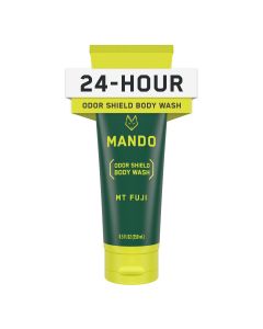 Mando Odor Shield Body Wash - 24 Hour Odor Control - Removes Odor Better than Soap - SLS Free, Paraben Free, Skin Safe - 8.5 Ounce (Mt Fuji)"