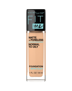 Maybelline Fit Me Matte + Poreless Liquid Foundation Makeup, 125 Nude Beige, 1 fl oz"