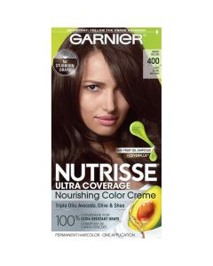 Garnier Nutrisse Nourishing Hair Color Creme, 400 Deep Dark Brown Sweet Pecan"