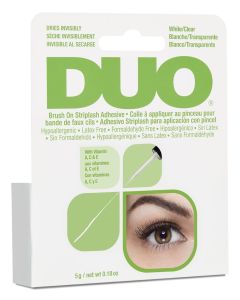 Duo Brush-On Lash Glue, Eyelash Adhesive, White/Clear, Dries Invisibily, 0.18 oz"