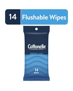 Cottonelle Fresh Care on-the-go Flushable Wipes, 1 Pack, 14 Wipes per Pack (14 Total)"