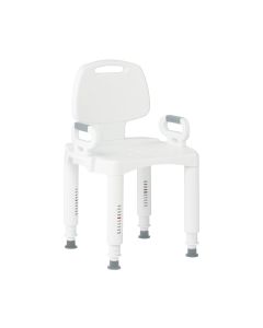 Medline Premium Series Plastic Shower Chair with Backrest - 350 lb. capacity, for Independent Adult, White"