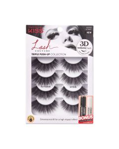 KISS Triple Push-Up Collection Fake Eyelashes Multipack, ‘Bombshell’, 4 Pairs"