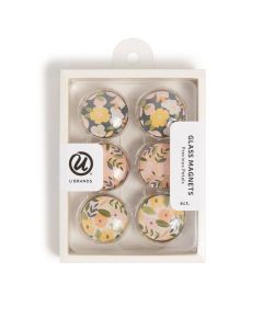 U Brands 6ct Round Glass Magnets - Precious Petals