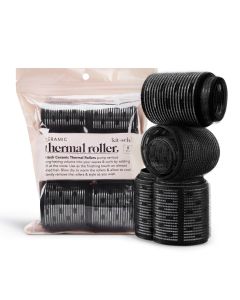 Kitsch Ceramic Thermal Hair Rollers for Short & Long Hair, 8pcs Black"