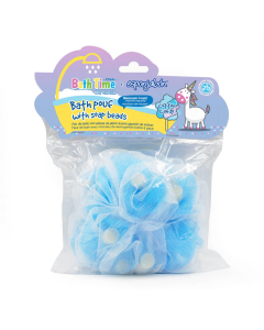 T.TAiO Esponjabon Bath Time Baby Protection Bath Pouf w/Soap Beads (Cotton Candy Scent)