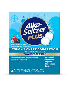 Alka-Seltzer Plus Powerfast Fizz Cough & Chest Congestion Medicine, Effervescent Tablets, 24 Count"