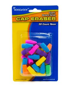 Assorted Colors Eraser Cap - 30 Pack Case Pack 48