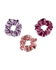 Scunci Original Scrunchies in Velvet Texture in Warm Winter Color Fashion Palette, 3ct"