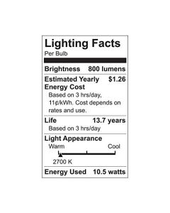 GE Lighting 83570 LED 10.5-watt 800-Lumen Dimmable A19 Bulb with Medium Base, Extra Soft White, 1-Pack