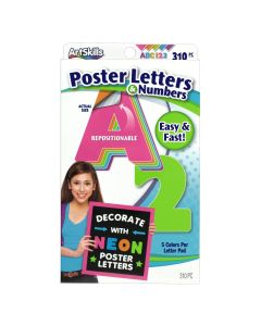 ArtSkills 2.5"" Paper Letters and Numbers for Poster Boards, Kids School and Craft Projects, Neon Colors, 310 Count"