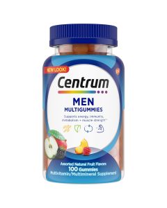 Centrum Multigummies Men's Multivitamin Supplement Gummies, Assorted Fruit, 100 Ct"