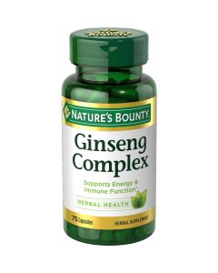 Nature's Bounty Ginseng Complex Capsules for Cellular Energy & Immune Support, 75 Ct"