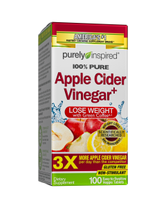 Purely Inspired 100% Pure Apple Cider Vinegar, Weight Loss Dietary Supplement, 100 Ct Box"