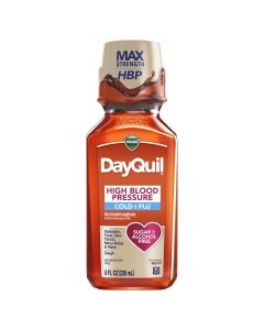 Vicks DayQuil High Blood Pressure Cold & Flu Relief Liquid Medicine, Over-the-Counter Medicine, 8 Oz"