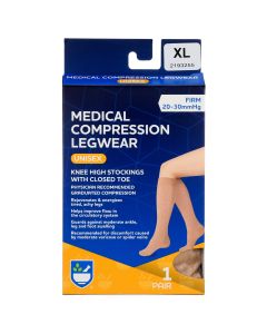 Rite Aid, Uni-Sex Classic Medical Stocking - Closed Toe, Knee High, Beige, XL, 1 Pair