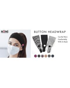 Scunci 1-Piece Button Hairband For Comfortable Mask Wearing - Save Your Ears! Stripes