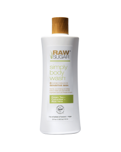 Raw Sugar Simply Body Wash for Sensitive Skin, Green Tea + Cucumber + Aloe Vera, 25 fl oz"