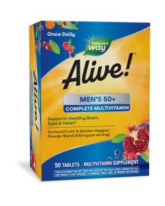 Nature's Way Alive! Men's 50+ Complete Multivitamin Tablets, B-Vitamins, 50 Count"