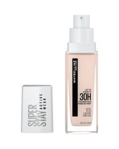 Maybelline Super Stay Liquid Foundation Makeup, Full Coverage, 105 Fair Ivory, 1 fl oz"