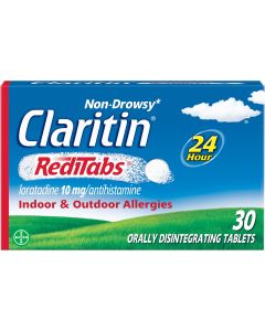 Claritin RediTabs 24 Hour Non-Drowsy Allergy Medicine, Loratadine Antihistamine Tablets, 30 Ct"