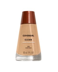 COVERGIRL Clean Liquid Foundation, 153 Sand Beige, 1 fl oz, Liquid Foundation, Moisturizing Foundation, Lightweight Foundation, Cruelty-Free Foundation, Unscented Foundation"