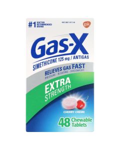 Gas-X Extra Strength Chewable Gas Relief Tablets with Simethicone 125 mg, Cherry - 48 Count"