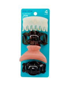 one+other All-Day Hold Jaw Clips, Assorted, Colors, 4 CT