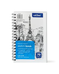 Caliber Sketch Book 9 In x 6 in, Medium Weight, 70 Sheets