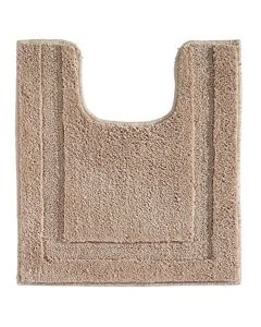 InterDesign Spa Microfiber Contour Bath Rug, Non-Slip Toilet Mat for Master, Guest, Kid's Bathroom, 23"" x 21"", Beige"