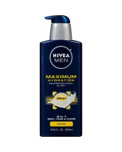 NIVEA MEN Maximum Hydration 3-in-1 Body Lotion, 16.9 Fl Oz Bottle"