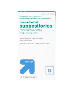 Hemorrhoidal Suppositories - 12ct - up & up™