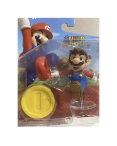 Super Mario 2 Inch Plastic Action Figure with Coin Collectible Toy