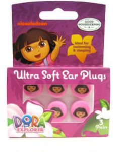 Nickelodeon Dora The Explorer Ultra Soft Ear Plugs, 3 pairs"