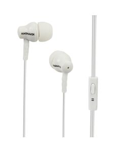 Magnavox MHP4851-WH In-Ear Silicon Earbuds with Microphone - White