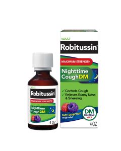 Robitussin Maximum Strength Nighttime Cough Dm, Cough Medicine, Berry Flavor - 4 Oz Bottle"