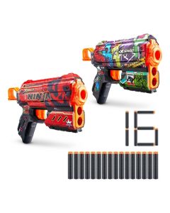 X-Shot SKINS Flux Dart Blaster 2pk Combo- Ninja & Graffiti by ZURU