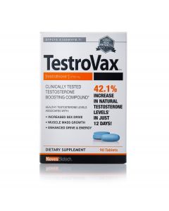 Novex Biotech Testrovax Tablets, Clinically Tested Testosterone Boosting Compound, Increase in Serum Testosterone Levels, 90 Count"