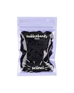 Scunci Kids Polyband Rubber Hair Ties, Black, 400-Pieces"