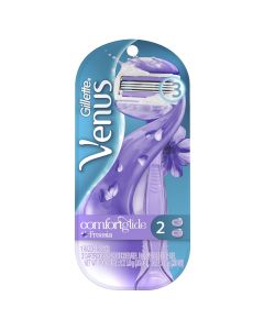 Gillette Venus ComfortGlide Freesia Women's Razor Handle + 2 Blade Refills, Purple"