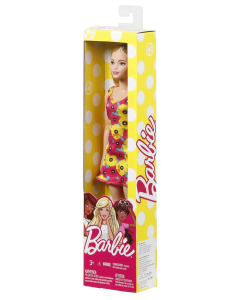 Barbie 12 Inch Fashion Doll - Yellow and Pink Flowers Floral Design Dress 2016 Mattel