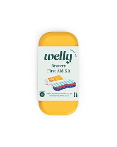 Welly First Aid Travel Kit - Bravery Balm Kit, Bandages, Flexible Fabric, Triple Antibiotc + Pain Relief 0.5 oz. Tube - 13 Count"