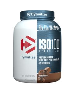 Dymatize ISO100 Hydrolyzed Whey Isolate Protein Powder, 25g Protein, Gourmet Chocolate, 3 Lbs"